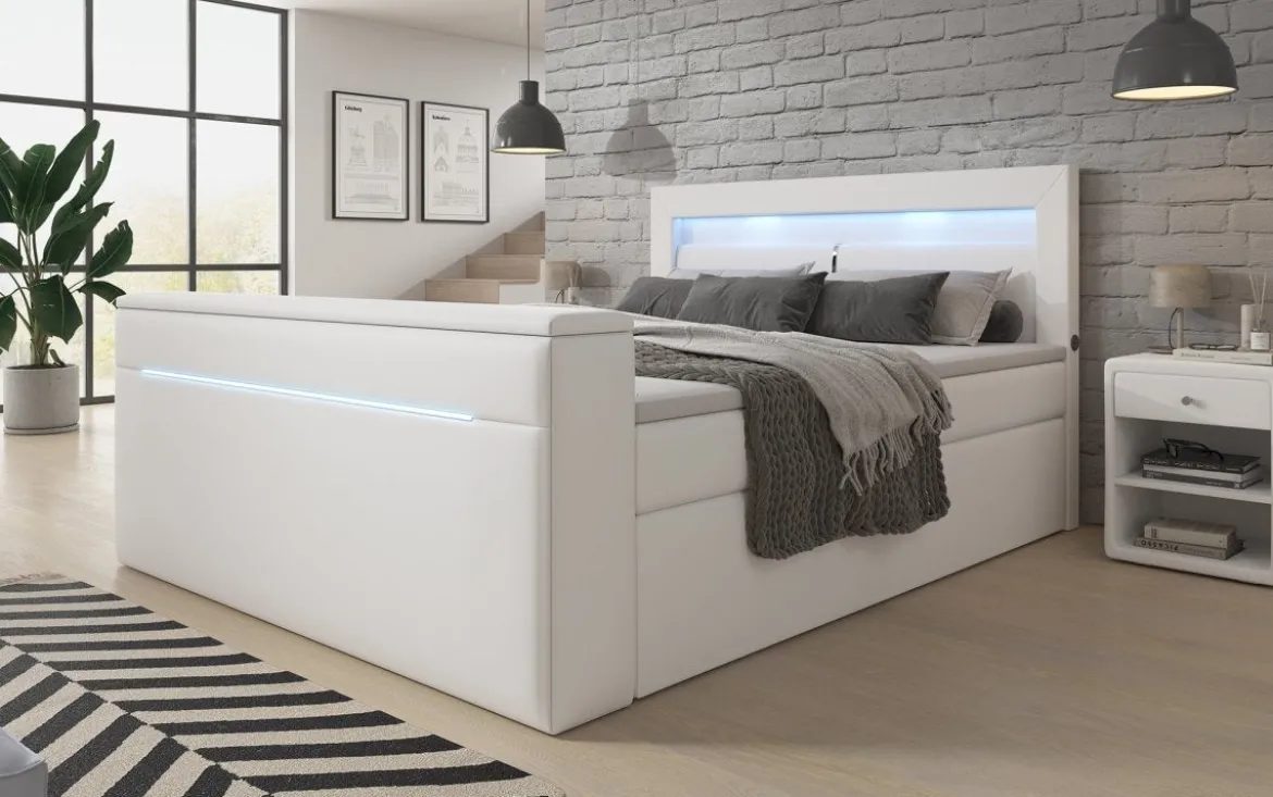 Boxspringbett Repos mit TV Lift, USB und LED