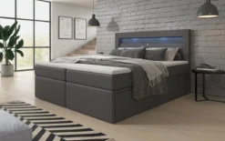 Boxspringbett Rinori mit LED, USB und Stauraum
