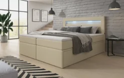 Boxspringbett Rinori mit LED, USB und Stauraum