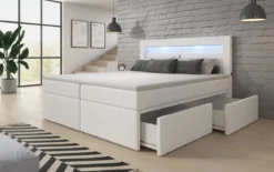 Boxspringbett Rinori mit LED, USB und Stauraum
