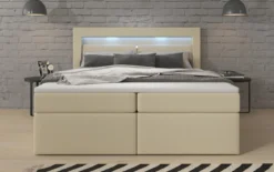 Boxspringbett Rinori mit LED, USB und Stauraum