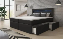 Boxspringbett Rinori mit LED, USB und Stauraum