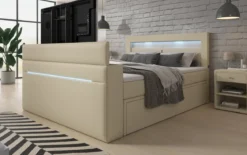 Boxspringbett Rinori mit TV Lift, USB, LED und Stauraum