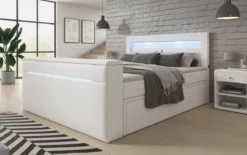 Boxspringbett Rinori mit TV Lift, USB, LED und Stauraum