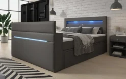 Boxspringbett Rinori mit TV Lift, USB, LED und Stauraum