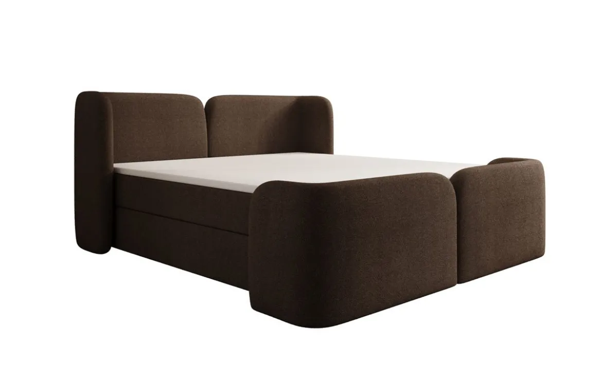 Boxspringbett Riva Bouclé mit Stauraum