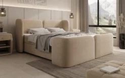 Boxspringbett Riva Bouclé mit Stauraum