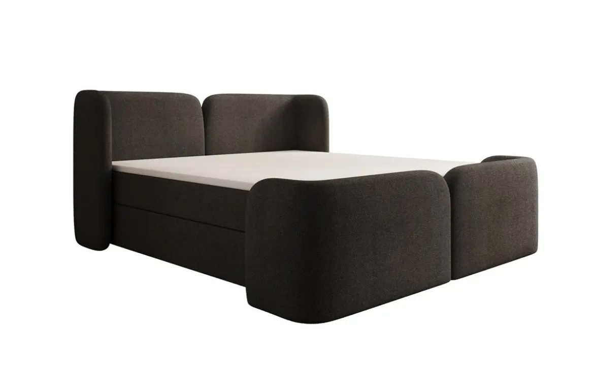Boxspringbett Riva Bouclé mit Stauraum