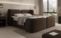 Boxspringbett Riva Bouclé mit Stauraum