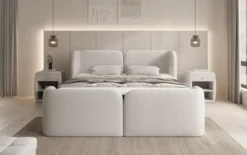 Boxspringbett Riva Bouclé mit Stauraum