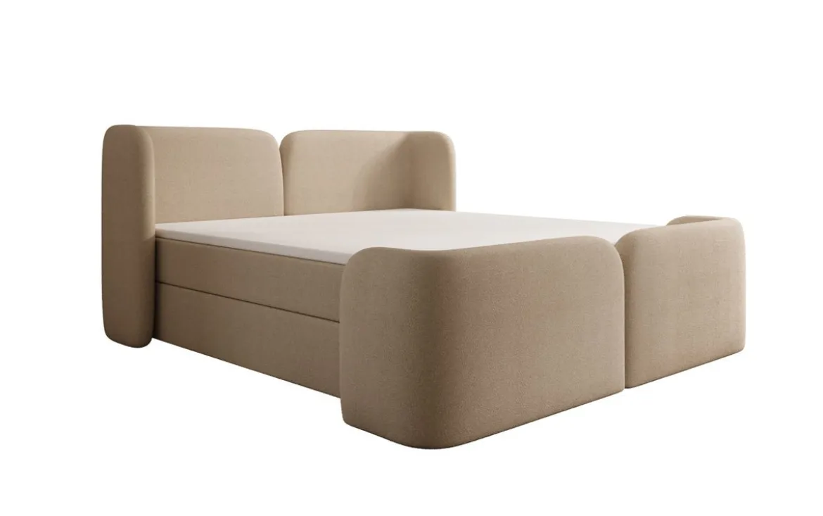 Boxspringbett Riva Bouclé mit Stauraum