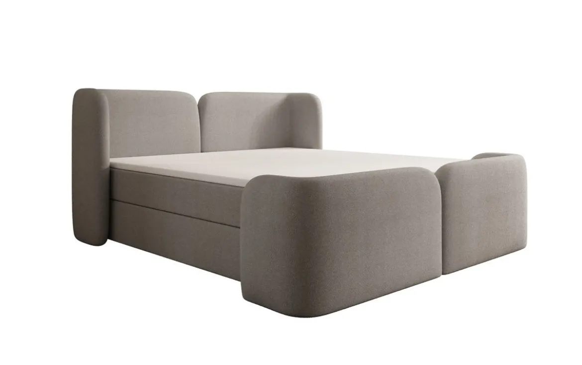 Boxspringbett Riva Bouclé mit Stauraum