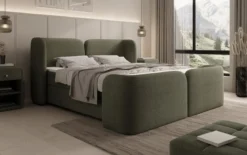 Boxspringbett Riva Bouclé mit Stauraum