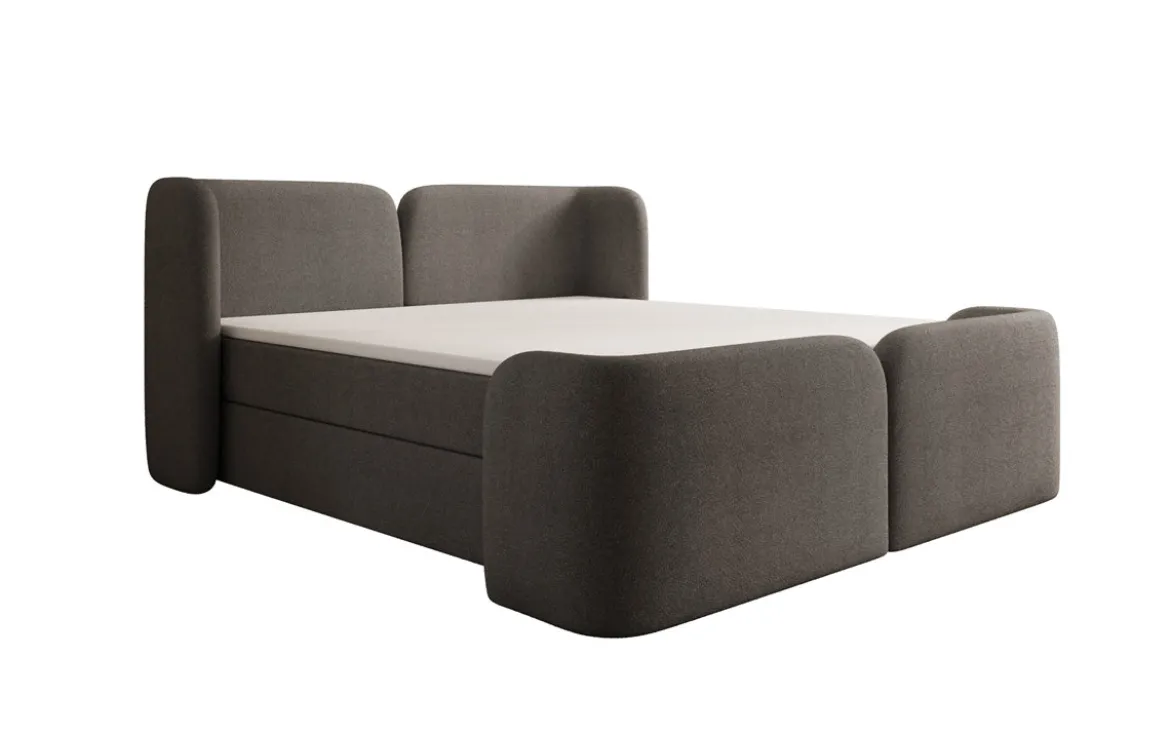 Boxspringbett Riva Bouclé mit Stauraum