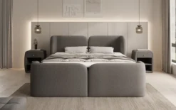Boxspringbett Riva Bouclé mit Stauraum