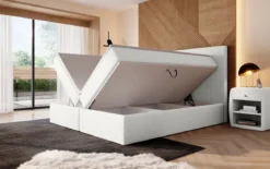 Boxspringbett Sejour Bouclé mit LED u. Stauraum