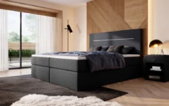 Boxspringbett Sejour Bouclé mit LED u. Stauraum