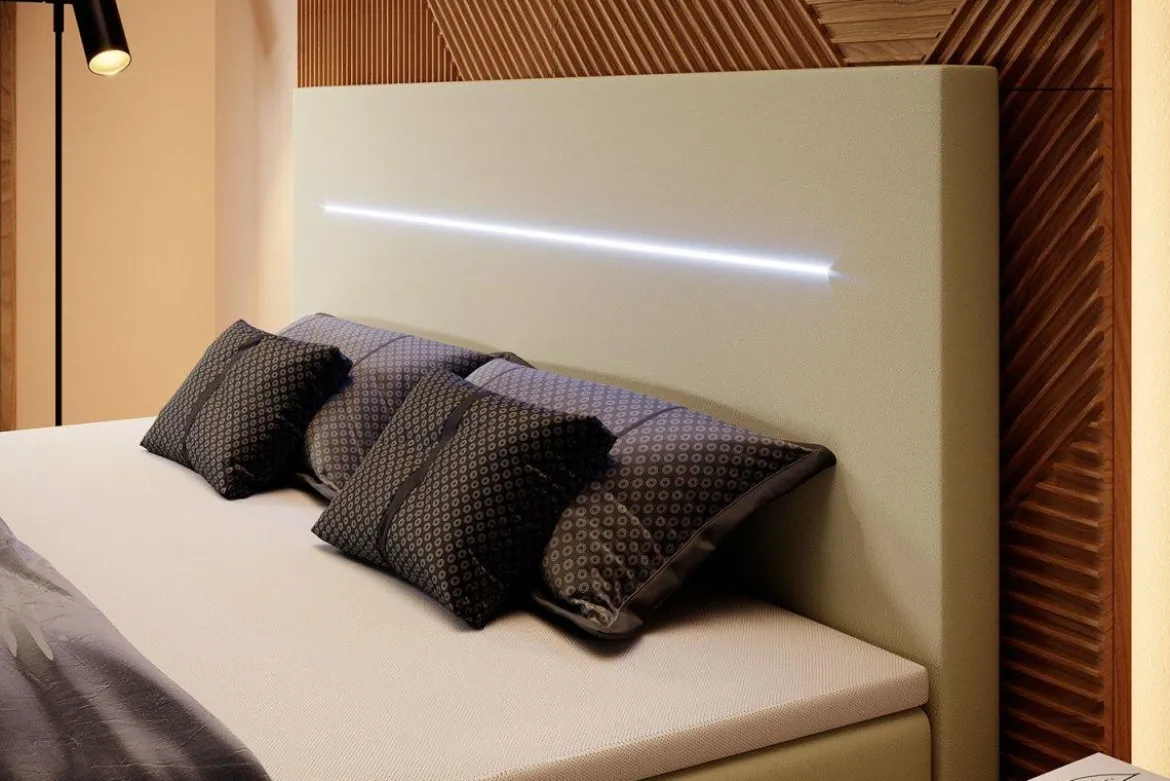 Boxspringbett Sejour mit LED u. Stauraum