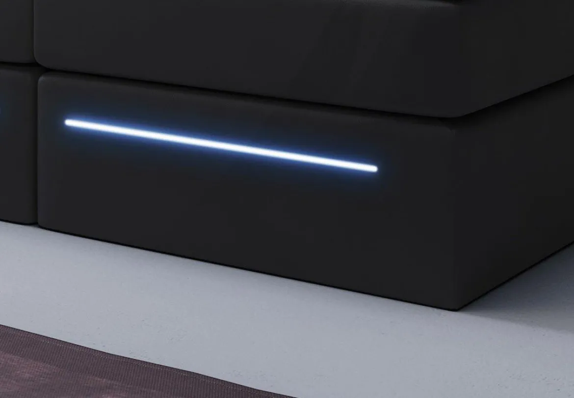 Boxspringbett Sejour mit LED u. Stauraum