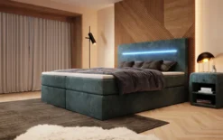 Boxspringbett Sejour mit LED u. Stauraum in Cord