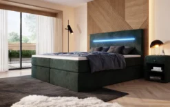 Boxspringbett Sejour mit LED u. Stauraum in Cord