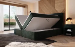Boxspringbett Sejour mit LED u. Stauraum in Cord