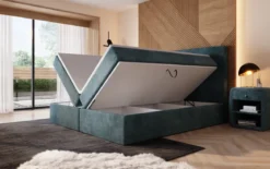 Boxspringbett Sejour mit LED u. Stauraum in Cord