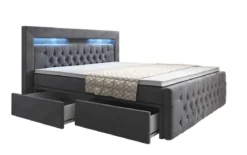 Boxspringbett Sera mit LED und Stauraum (4 Schubladen)