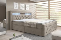 Boxspringbett Sera mit LED und Stauraum (4 Schubladen)