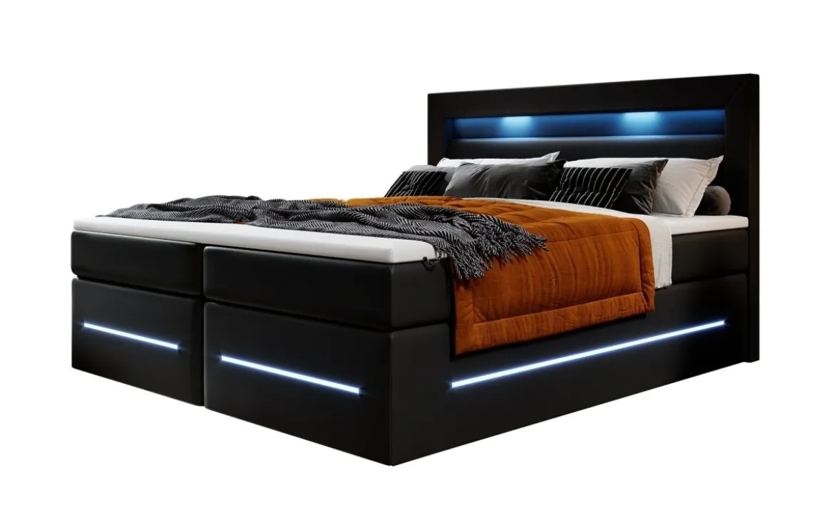 Boxspringbett Sevilla mit LED und Stauraum