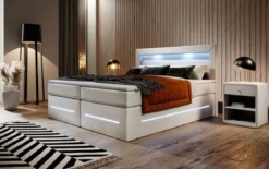 Boxspringbett Sevilla mit LED und Stauraum