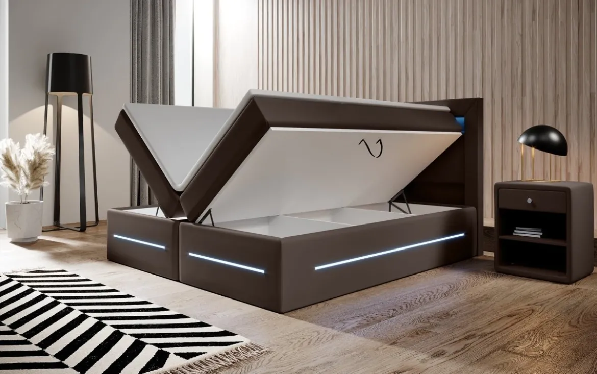 Boxspringbett Sevilla mit LED und Stauraum