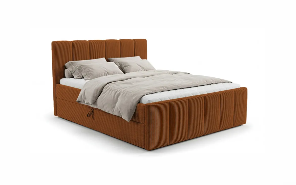 Boxspringbett Siena mit hochklappbarem Stauraum in Cord