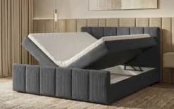 Boxspringbett Siena mit hochklappbarem Stauraum in Cord