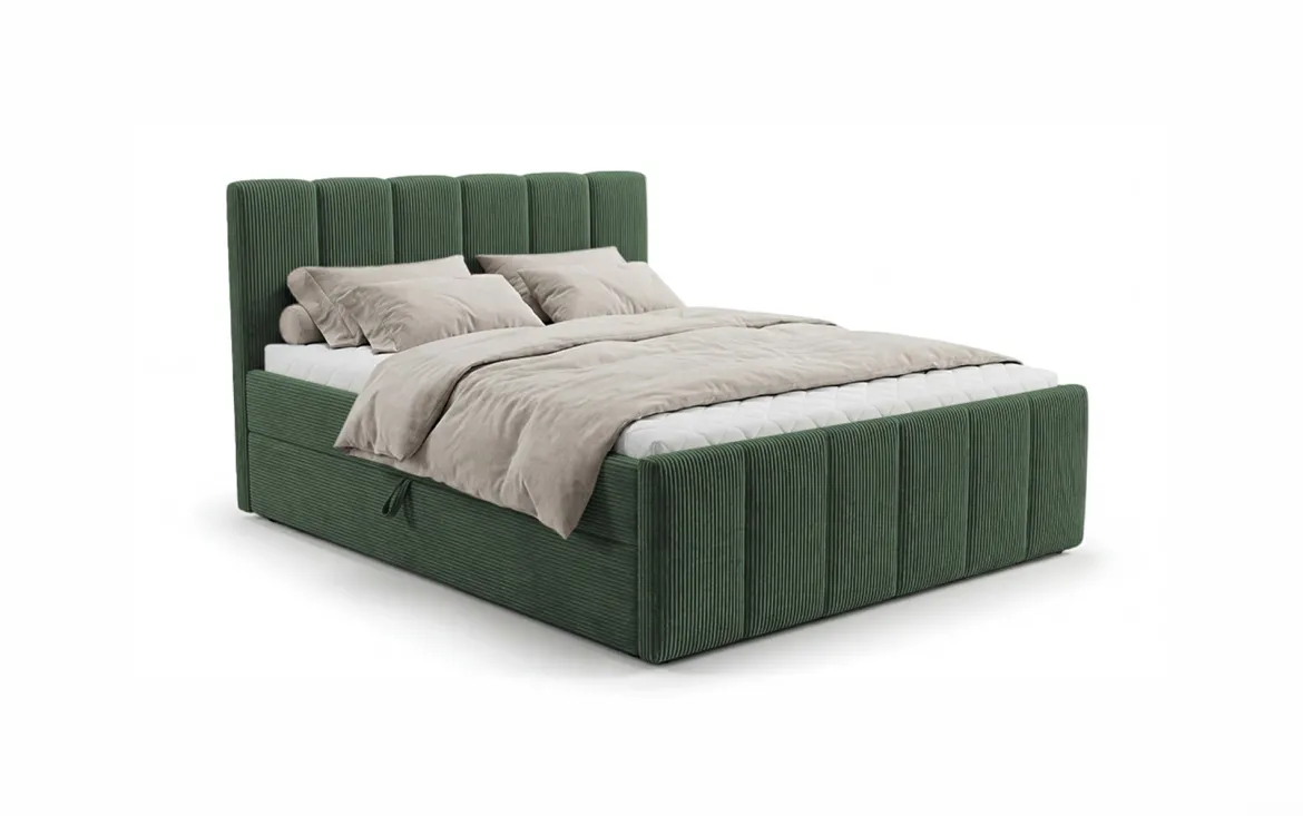 Boxspringbett Siena mit hochklappbarem Stauraum in Cord