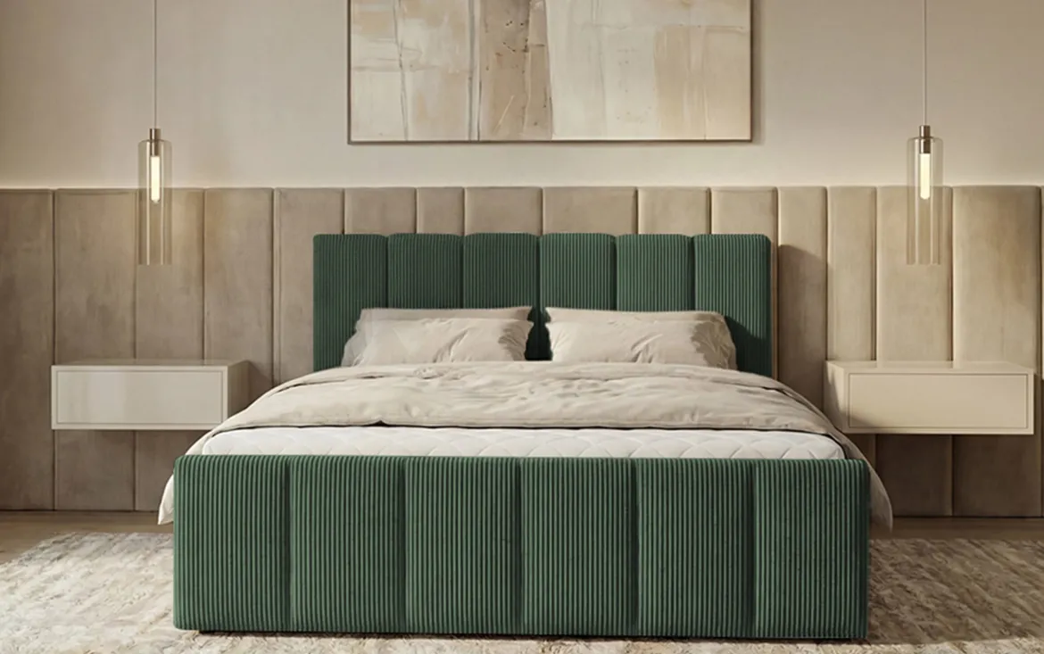 Boxspringbett Siena mit hochklappbarem Stauraum in Cord