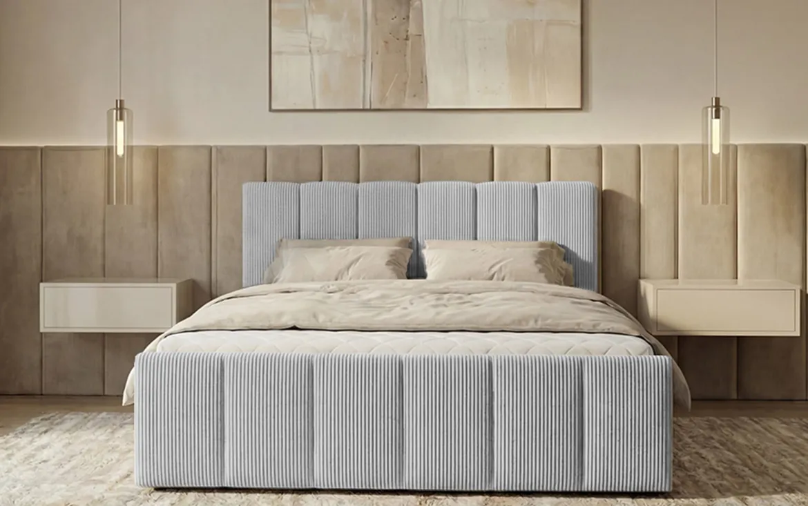 Boxspringbett Siena mit hochklappbarem Stauraum in Cord