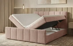 Boxspringbett Siena mit hochklappbarem Stauraum in Cord
