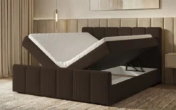 Boxspringbett Siena mit hochklappbarem Stauraum in Cord