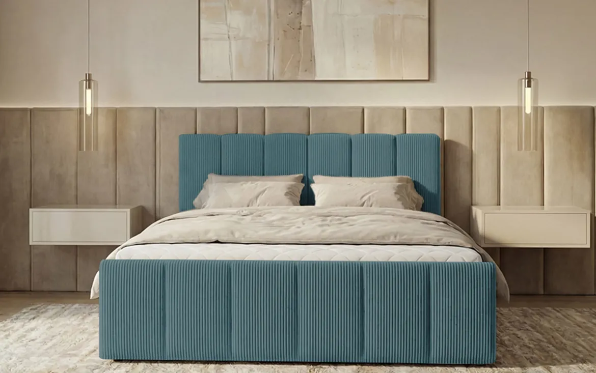Boxspringbett Siena mit hochklappbarem Stauraum in Cord