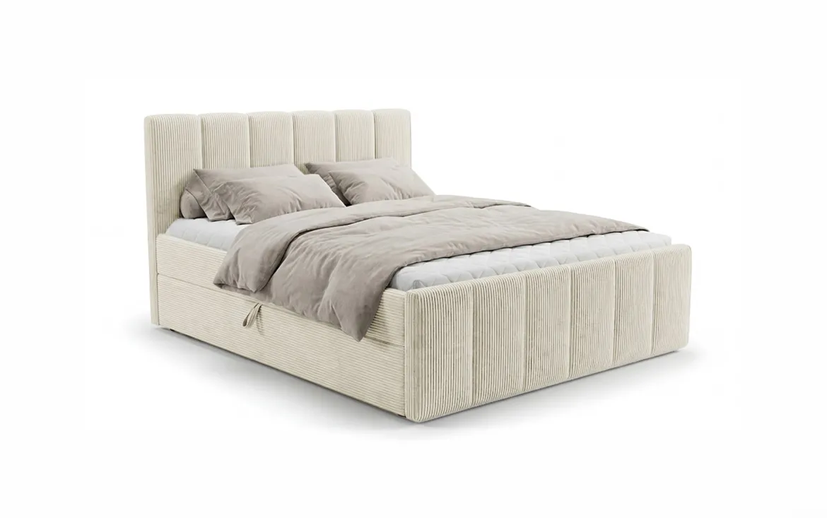 Boxspringbett Siena mit hochklappbarem Stauraum in Cord