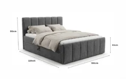 Boxspringbett Siena mit hochklappbarem Stauraum in Cord
