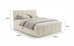 Boxspringbett Siena mit hochklappbarem Stauraum in Cord