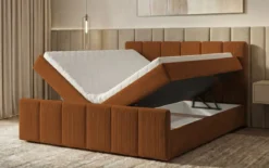 Boxspringbett Siena mit hochklappbarem Stauraum in Cord