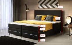Boxspringbett Simple mit LED in Stoff