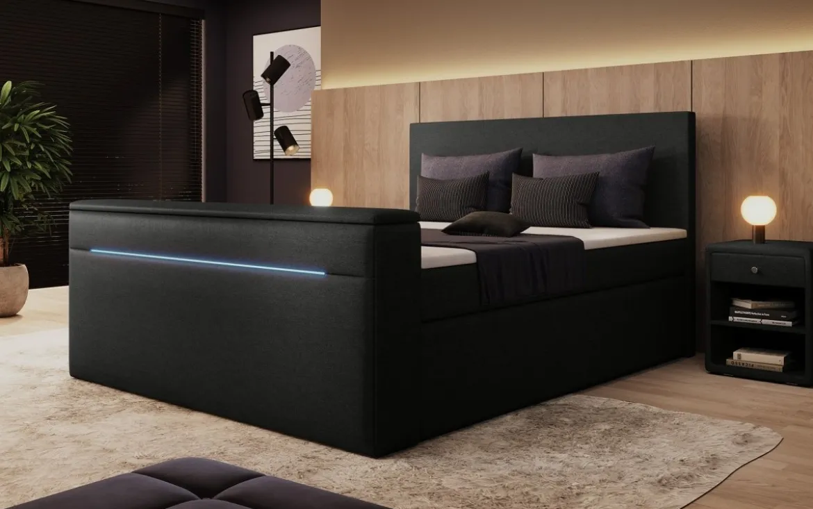 Boxspringbett Simple mit TV Lift und LED
