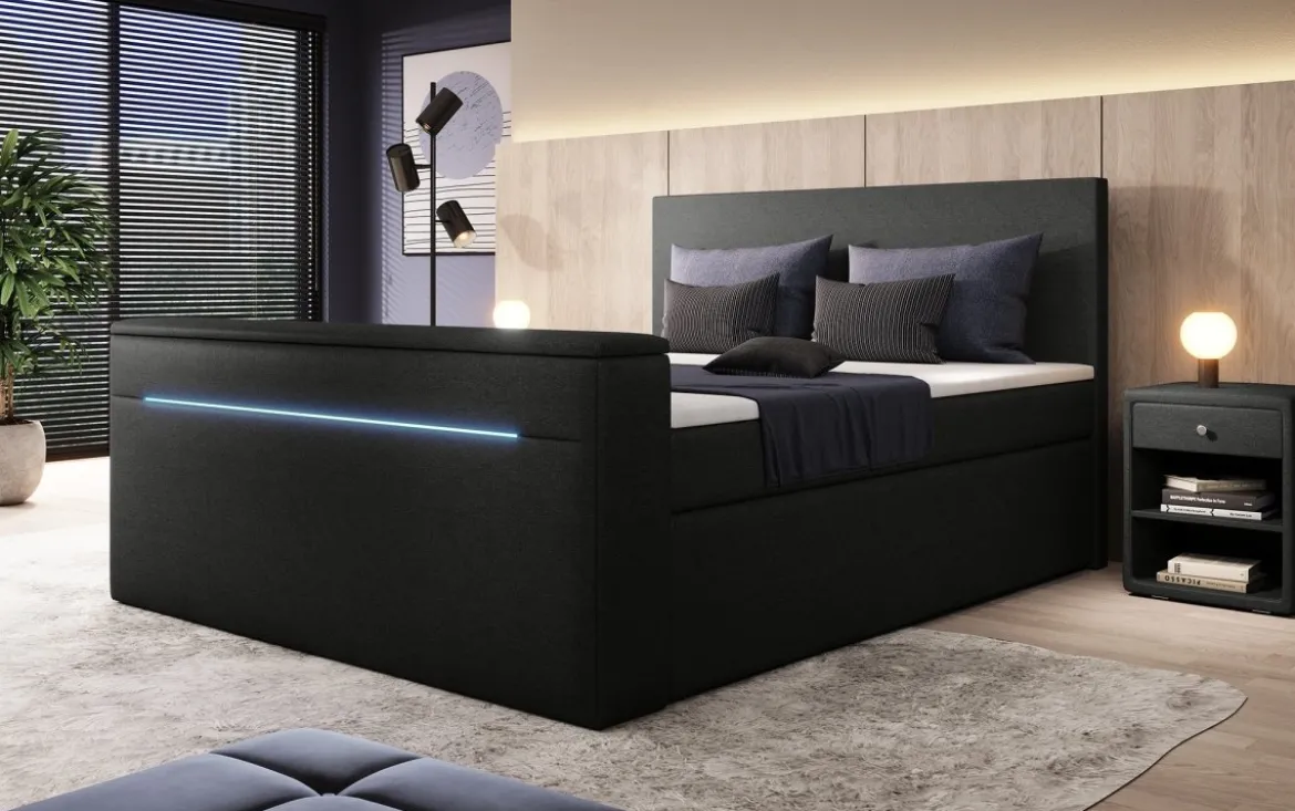 Boxspringbett Simple mit TV Lift und LED