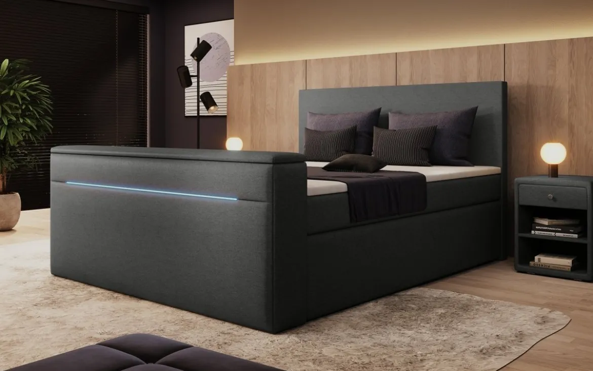 Boxspringbett Simple mit TV Lift und LED