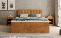 Boxspringbett Sofia in Cord mit Stauraum
