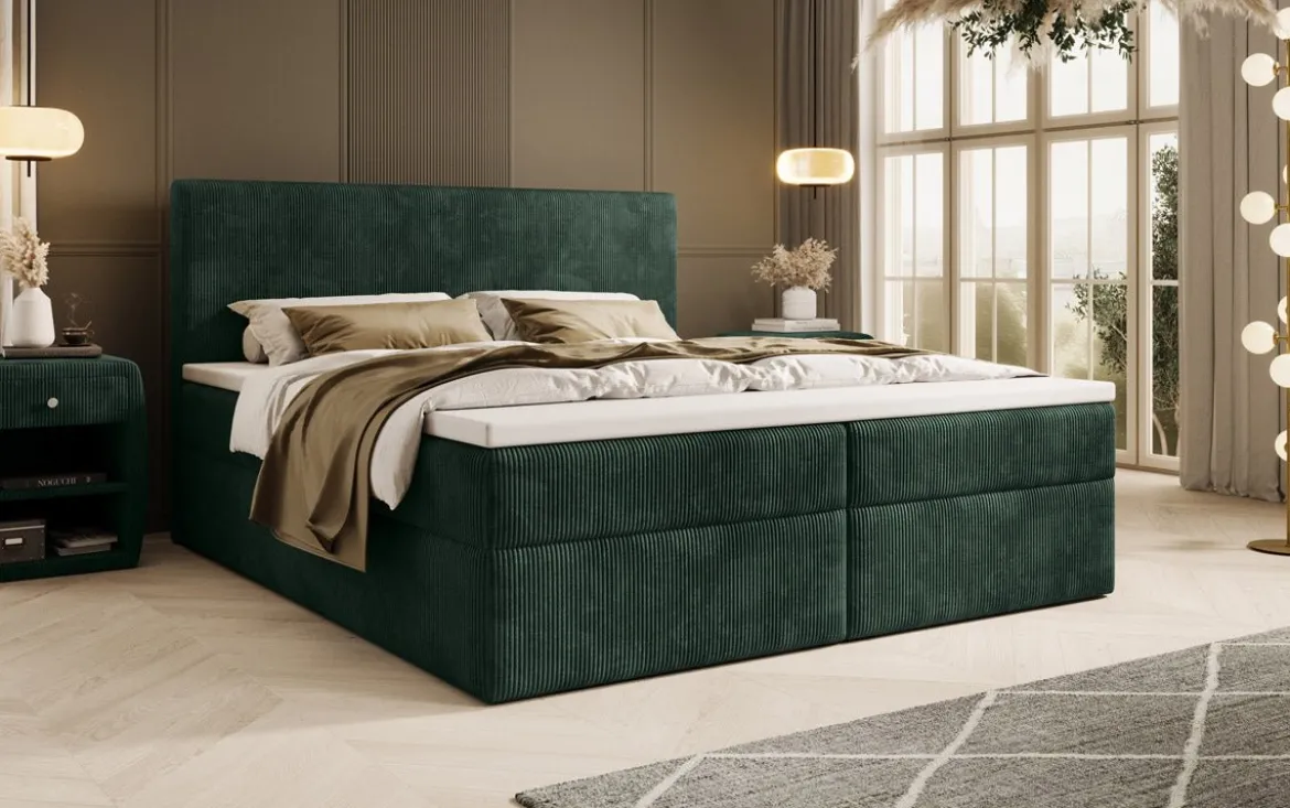 Boxspringbett Soft in Cord mit Stauraum